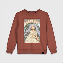 Свитшот хлопковый детский Провожающая в последний путь Фрирен эльф, цвет: кирпичный
