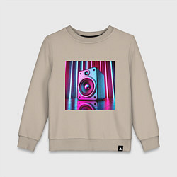 Свитшот хлопковый детский Неоновая акустика на вечеринке, цвет: миндальный
