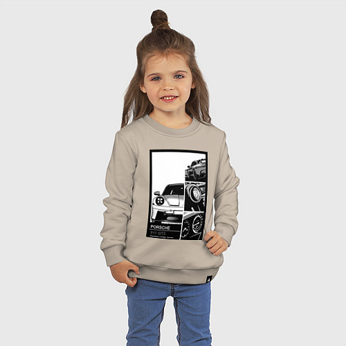 Детский свитшот Porsche 911 автомобиль / Миндальный – фото 3