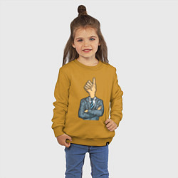 Свитшот хлопковый детский Хороший босс, цвет: горчичный — фото 2