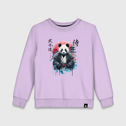 Свитшот хлопковый детский Panda - bushido samurai code, цвет: лаванда