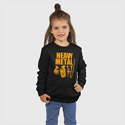 Свитшот хлопковый детский Heavy metal - медные духовые, цвет: черный — фото 2