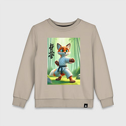 Свитшот хлопковый детский Kyokushin karate - fox, цвет: миндальный