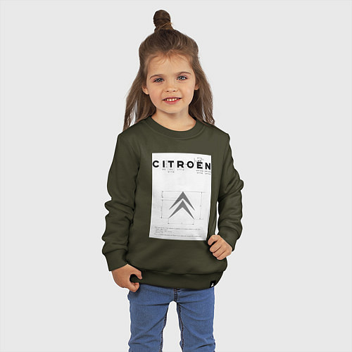 Детский свитшот Citroen логотип / Хаки – фото 3