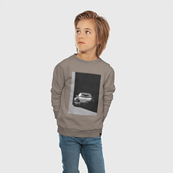 Свитшот хлопковый детский Porsche 911 легендарный автомобиль, цвет: утренний латте — фото 2