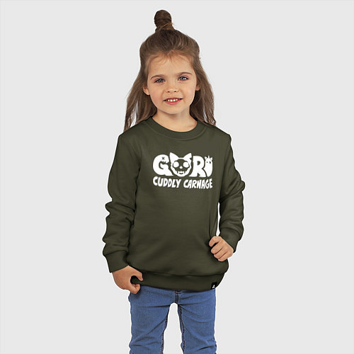 Детский свитшот Goro cuddly carnage logotype / Хаки – фото 3