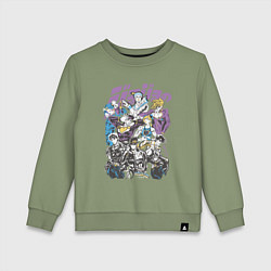 Свитшот хлопковый детский Джоджо JoJo Bizarre Adventure, цвет: авокадо