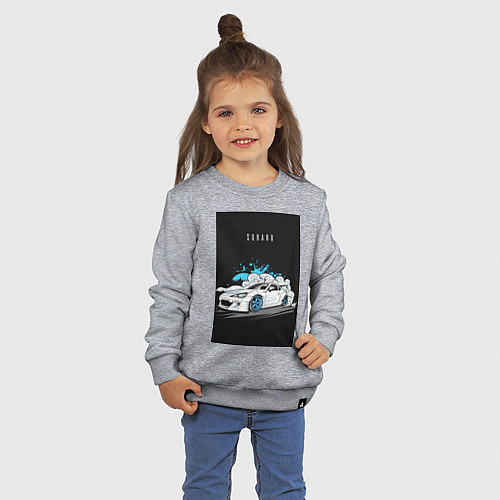 Детский свитшот Subaru авто / Меланж – фото 3