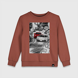 Свитшот хлопковый детский Lamborghini initial d, цвет: кирпичный