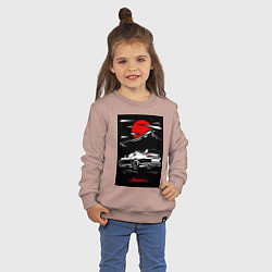 Свитшот хлопковый детский Toyota Supra jdm гоночный, цвет: пыльно-розовый — фото 2