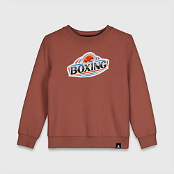 Свитшот хлопковый детский Boxing team, цвет: кирпичный