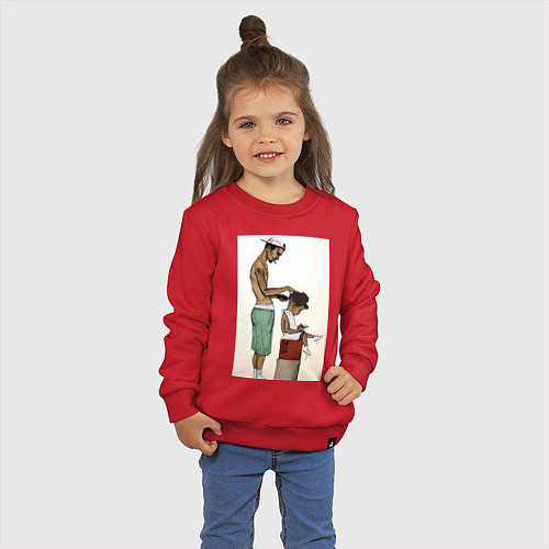 Детский свитшот Парикмахер / Красный – фото 3