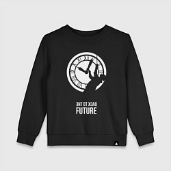 Свитшот хлопковый детский Back to the future clocks, цвет: черный