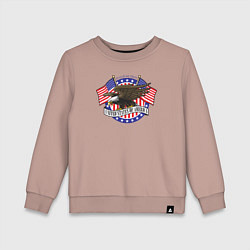 Свитшот хлопковый детский United States of America, цвет: пыльно-розовый