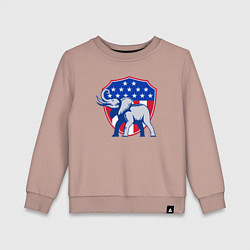 Свитшот хлопковый детский Слон США, цвет: пыльно-розовый