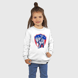 Свитшот хлопковый детский Elephant USA, цвет: белый — фото 2