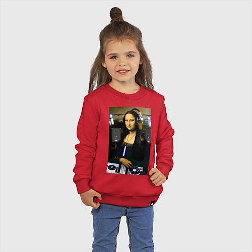 Детский свитшот Мона Лиза диджей / Красный – фото 3
