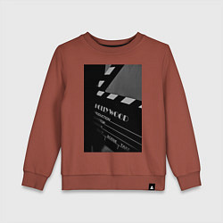 Свитшот хлопковый детский Режиссёрская хлопушка, цвет: кирпичный