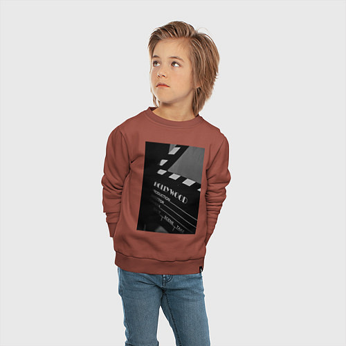 Детский свитшот Режиссёрская хлопушка / Кирпичный – фото 4