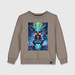 Свитшот хлопковый детский Cyber horror - Pikachu, цвет: утренний латте