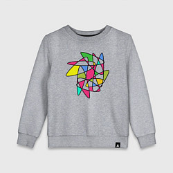 Свитшот хлопковый детский Абстрактный радужный коллейдоскоп, цвет: меланж