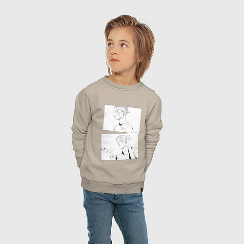 Детский свитшот Эмоции Сугуру Гето - Магическая битва / Миндальный – фото 4
