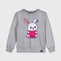 Свитшот хлопковый детский Heart rabbit, цвет: меланж