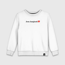 Свитшот хлопковый детский BTS Jeon Jung-kook, цвет: белый