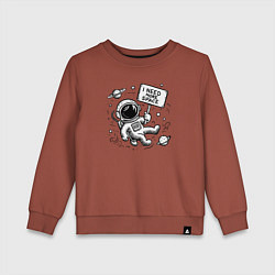 Свитшот хлопковый детский Путешествие в космос, цвет: кирпичный