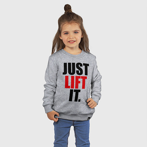 Детский свитшот Just lift it / Меланж – фото 3