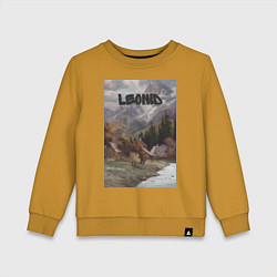 Свитшот хлопковый детский Leonid деревушка, цвет: горчичный