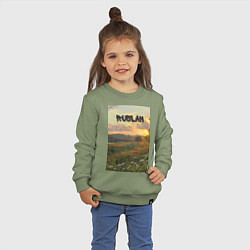Свитшот хлопковый детский Ruslan поле, цвет: авокадо — фото 2