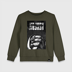 Свитшот хлопковый детский Джиу джитсу, цвет: хаки