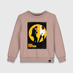 Свитшот хлопковый детский Криминальное чтиво парный танец, цвет: пыльно-розовый