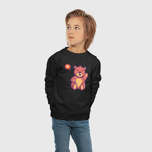 Детский свитшот Lovely bear / Черный – фото 4