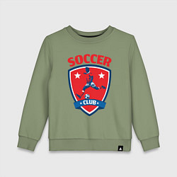 Свитшот хлопковый детский Sport soccer club, цвет: авокадо
