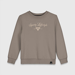 Свитшот хлопковый детский Sporty lifestyle бежевый для тенниса, цвет: утренний латте