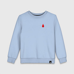 Свитшот хлопковый детский Группа крови: третья отрицательная, цвет: мягкое небо