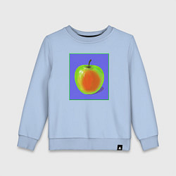 Свитшот хлопковый детский Яблоко на фиолетовом фоне - pop art, цвет: мягкое небо