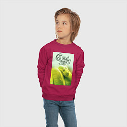 Свитшот хлопковый детский Символ 2025 года зеленая змея и надпись: с новым г, цвет: маджента — фото 2