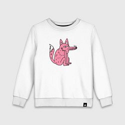 Свитшот хлопковый детский Розовый волк, цвет: белый