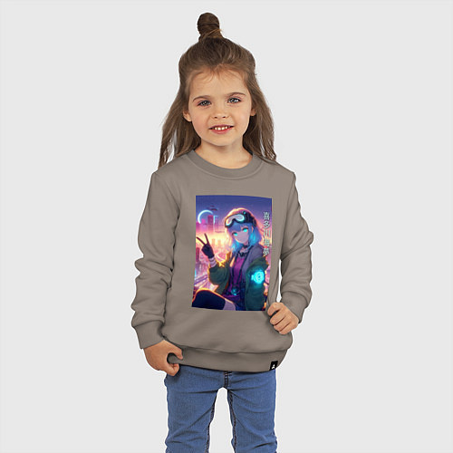 Детский свитшот Кибер Марин - коллаба / Утренний латте – фото 3