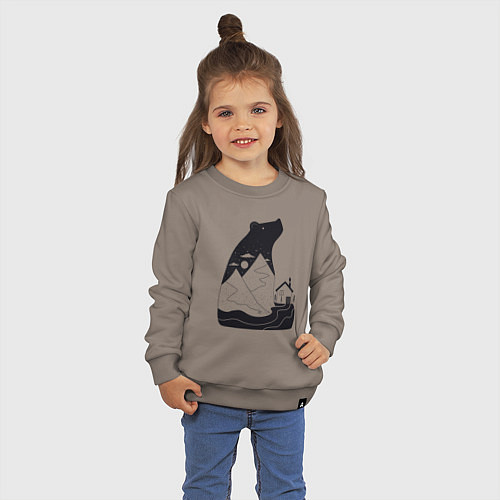 Детский свитшот Горы и медведь / Утренний латте – фото 3