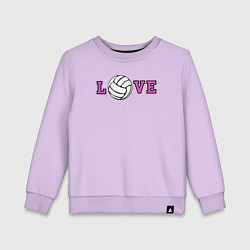 Свитшот хлопковый детский Love volley, цвет: лаванда