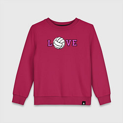 Свитшот хлопковый детский Love volley, цвет: маджента