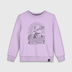 Свитшот хлопковый детский Оставайся сильным, цвет: лаванда