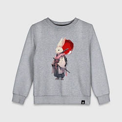 Свитшот хлопковый детский Заяц ронин, цвет: меланж