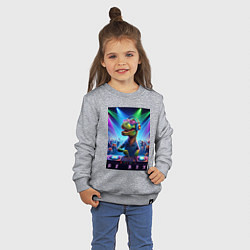 Свитшот хлопковый детский DJ Rex - neon glow fantasy, цвет: меланж — фото 2
