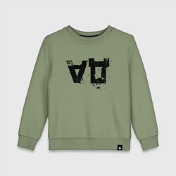 Свитшот хлопковый детский Перевёрнутое да, цвет: авокадо