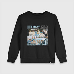 Свитшот хлопковый детский Stray kids ot8, цвет: черный